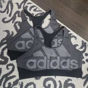 Adidas Gray and Black Racerback Sports Bra X2
